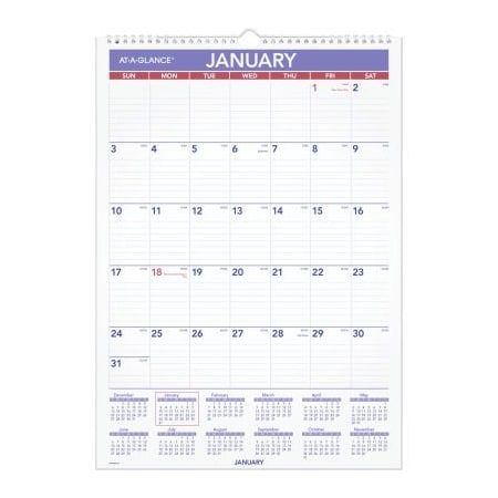 At-A-Glance AT-A-GLANCE Erasable Wall Calendar, 12 x 17, White, 2022 PMLM0228